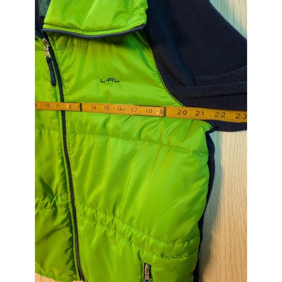 Lauren Ralph Lauren Women’s Active Hi Neck Puffer Coat Green Blue Size XL Fleece - Picture 5 of 6